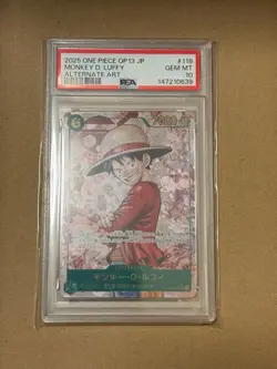 One Piece Card 【U.S./DDP】 Monkey D Luffy SEC-P OP13-118 PSA10 - Image 1