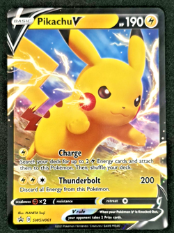 Pokemon TCG Card - Pikachu V SWSH061 - Ultra Rare Holo Promo Shining Fates NM - Image 1