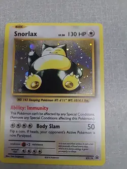 Pokemon Snorlax XY179 Promo Holo Card XY 130 HP Basic 2016 See Pictures - Image 3