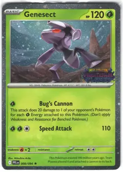 Pokemon Genesect 008/094 Best Buy Phantasmal Flames Stamped Promo Card-Sealed - Image 2