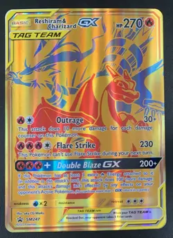 Reshiram & Charizard GX JUMBO Promo SM247 Oversized Pokemon Card - Image 1