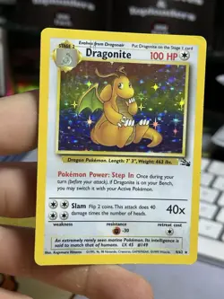 #2 Dragonite 4/62 Fossil 1999 Holo Rare WOTC Pokemon Card TCG - Image 3