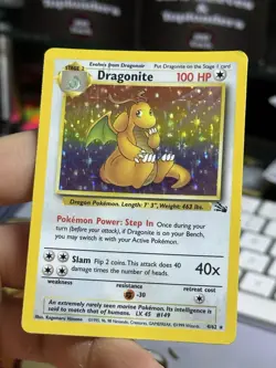 #2 Dragonite 4/62 Fossil 1999 Holo Rare WOTC Pokemon Card TCG - Image 4