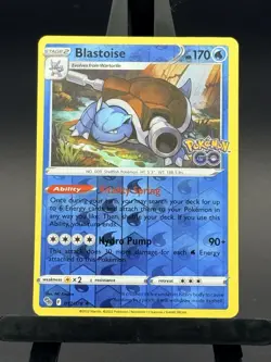 Pokemon TCG Blastoise Reverse Holo Card Pokemon Go 017/078 - Image 1