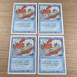 4x Blue Elemental Blast X4 MTG Revised Edition Magic The Gathering LP Playset - Image 1