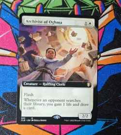 Archivist of Oghma NM Extended Art MTG Commander Legends Buldur's Gate Unplayed - Image 1