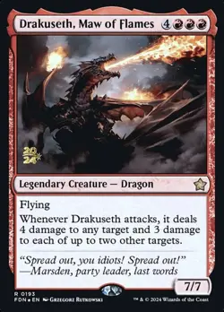 Near Mint x 1 Drakuseth, Maw of Flames - Foil - Prerelease Promo Foundations Var - Image 1
