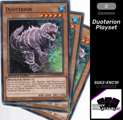SGX2-ENC10 Duoterion : Common 1st Edition Mint YuGiOh Playset (3 Cards) - Image 1