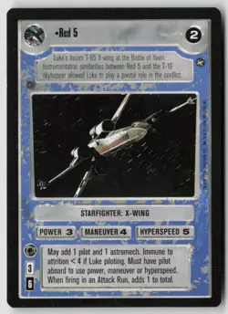 Star Wars Red 5 Starfighter X-Wing CCG Card Decipher Ungraded Good Edge Wear - Image 1