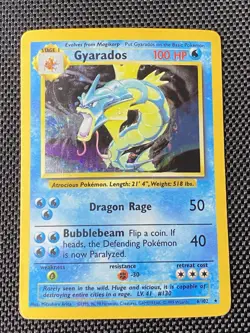 Gyarados 6/102 Base Set Holo Rare WOTC 1999 Pokemon Card MP - Image 1