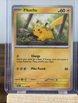 Pokemon Pikachu TCG Card 025/165 Scarlet & Violet 151 Stamped Promo - Image 1