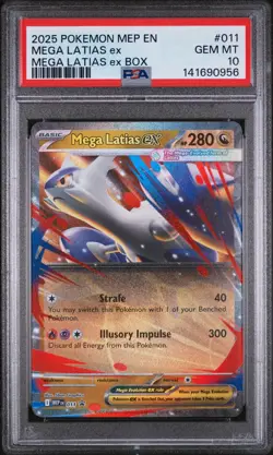 2025 Pokemon Mep En-Me Black Star Promo #011 Mega Latias Ex PSA 10 - Image 1