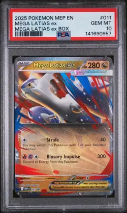2025 Pokemon Mep En-Me Black Star Promo #011 Mega Latias Ex PSA 10 - Image 1