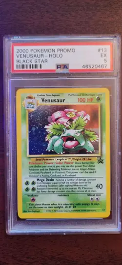 Pokemon TCG Venusaur Black Star Promo Holo PSA Graded 5 - Image 1
