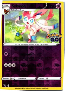 Sylveon Reverse Holo Pokemon GO 035/078 NM - Image 1