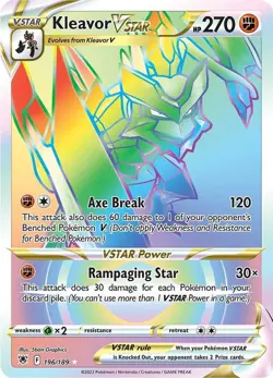 Kleavor VSTAR (Secret) - Secret Rare - - Pokemon - SWSH10: Astral Radiance - 196 - Image 1