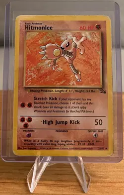 Hitmonlee #106 Non-Holographic Pokemon Card HP 22/62 Rare Fossil Set 1999 - Image 1