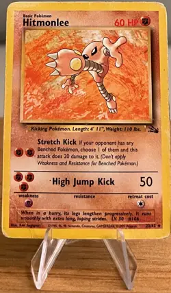 Hitmonlee #106 Non-Holographic Pokemon Card HP 22/62 Rare Fossil Set 1999 - Image 3