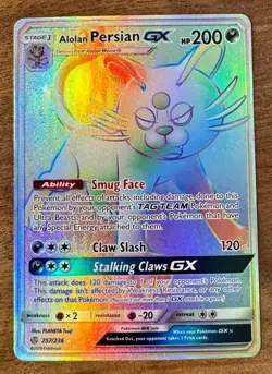 2019 Pokemon Sun & Moon Cosmic Eclipse Alolan Persian GX 257/236 | NM - Image 1