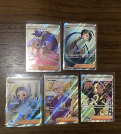 Pokemon S&V Full Art Trainer Lot Set Of 5 Iris’s Fighting Spirit Rika Poppy Ryme - Image 2