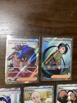 Pokemon S&V Full Art Trainer Lot Set Of 5 Iris’s Fighting Spirit Rika Poppy Ryme - Image 4
