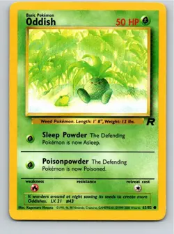 Pokemon English MP Oddish 63/82 Team Rocket Free Shipping! - Image 1