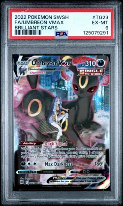 2022 POKEMON SWORD & SHIELD BRILLIANT STARS #TG23 FULL ART/UMBREON VMAX PSA 6 - Image 1