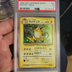1996 POKEMON BASE SET JAPANESE #26 RAICHU-HOLO PSA 6 - Image 1