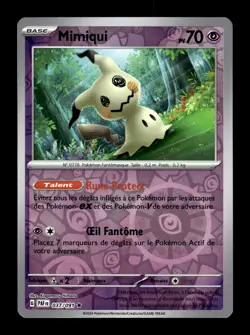 Carte Pokemon Mimiqui Reverse 037/091 Destinees de Paldea Francais - Image 1