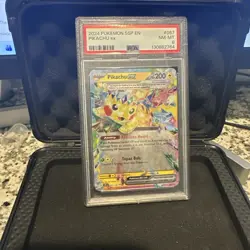 Pokemon TCG Pikachu ex 057/191 Sv08: Surging Sparks Holo PSA 8 - Image 1