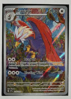 Pokemon Braviary Illustration Rare SV08 Surging Sparks 214/191 Holo 2024 130HP - Image 1
