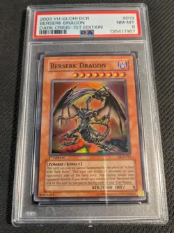 Yugioh Berserk Dragon DCR 1st + Luster Dragon LOD 1st PSA 8 Bundle - Image 1