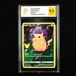 TQG 9.5 MINT+ 2021 Pokemon ENG Pikachu 005/025 R - Image 1