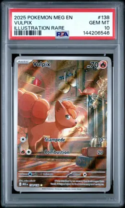 2025 Pokemon Mega Evolution Illustration Rare #138 Vulpix PSA 10 GEM MT - Image 1