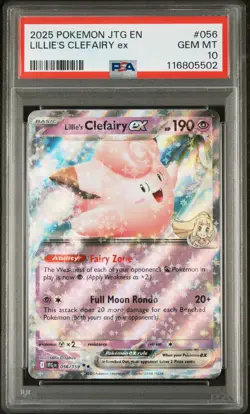 2025 POKEMON JTG EN-JOURNEY TOGETHER #056 LILLIE'S CLEFAIRY EX PSA 10 - Image 1