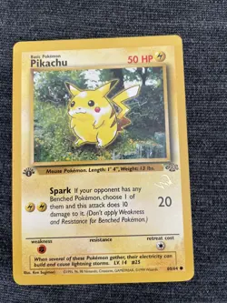 Pokemon Pikachu #60 1st Edition W Stamped Jungle- Near Mint Condition - Image 1