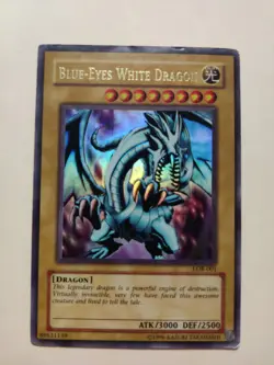 Blue Eyes White Dragon LOB-001 Yugioh Ultra Rare Unlimited MP - Image 1
