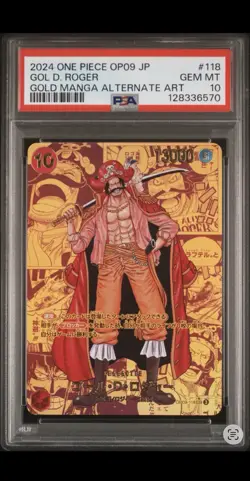 2024 One Piece Japanese Gol D Roger Gold Manga Alternate Art #OP09-118 PSA 10 - Image 1