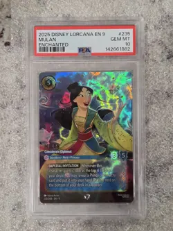 2025 DISNEY LORCANA EN 9-FABLED ENCHANTED MULAN - CONSIDERATE DIPLOMAT PSA 10 - Image 1
