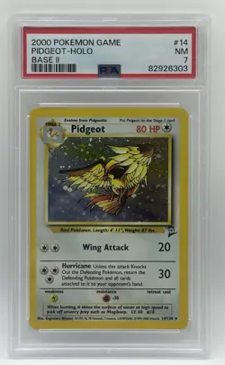 Pokemon vintage PSA Graded Card. PSA 7 Pidgeot #8 Holo Base Set 2 - Image 1