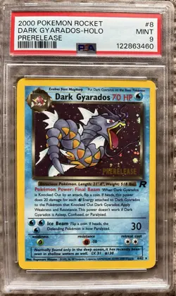 2000 Pokemon Rocket Prerelease #8 Dark Gyarados Holo PSA 9 - Image 1
