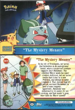 Pokemon Topps "The Mystery Menace" OR19 Orange islands Blue Logo - Image 1