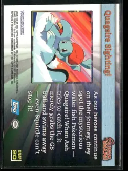 Quagsire Sighting! Snap 20 Blue Logo - Pokemon Topps Screen Snaps! - Image 2