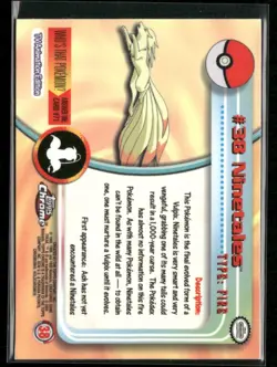 Ninetales #38 Topps Chrome - Pokemon Topps TV Animation Chrome - Image 2