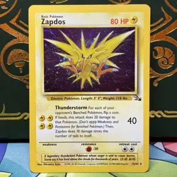 Pokemon Zapdos Fossil 15/62 Unlimited Holo Cosmos Thunderstorm Deck LP - Image 1