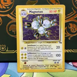 Magneton 11/62 Holo Rare Fossil Pokemon Unlimited Holo MP - Image 1