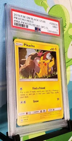 PSA Mint 9 Pikachu Holo Pokemon Black Star Promo SM234 - Image 1