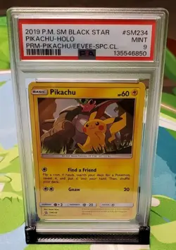 PSA Mint 9 Pikachu Holo Pokemon Black Star Promo SM234 - Image 2