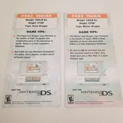 Pokemon Bookmark Diamond & Pearl - Palkia & Dialga Version - 2007 Nintendo Art - Image 2