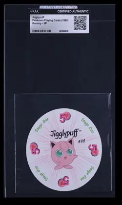 1999 Pokemon Rummy Playing Card Jigglypuff CGC Certified Authentic English #39 - Image 1